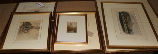 Coloured lithograph, Eton College and 6 topographical and other prints (7)